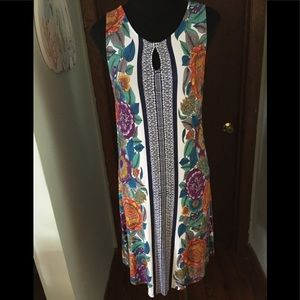 Soma Garden Bloom Ivory Floral Dress Size Small